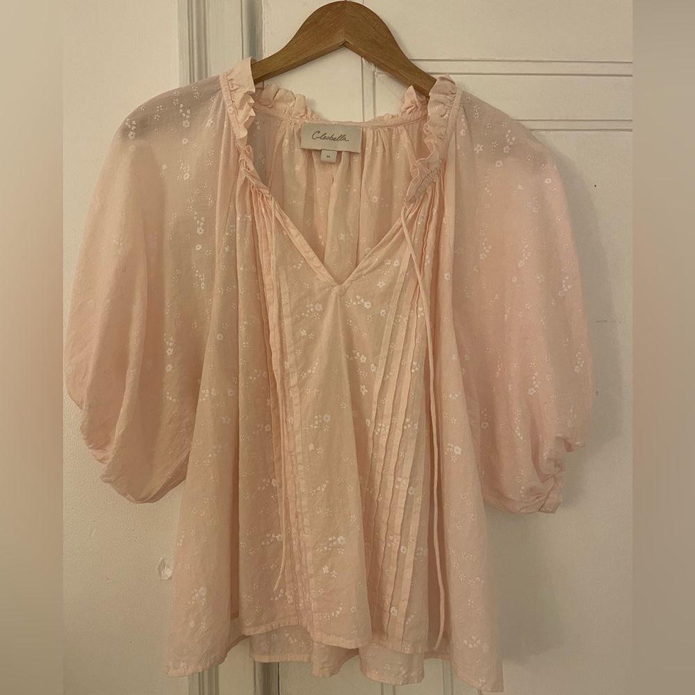Cleobella 100% Cotton Baby Pink Peasant top ~ size M